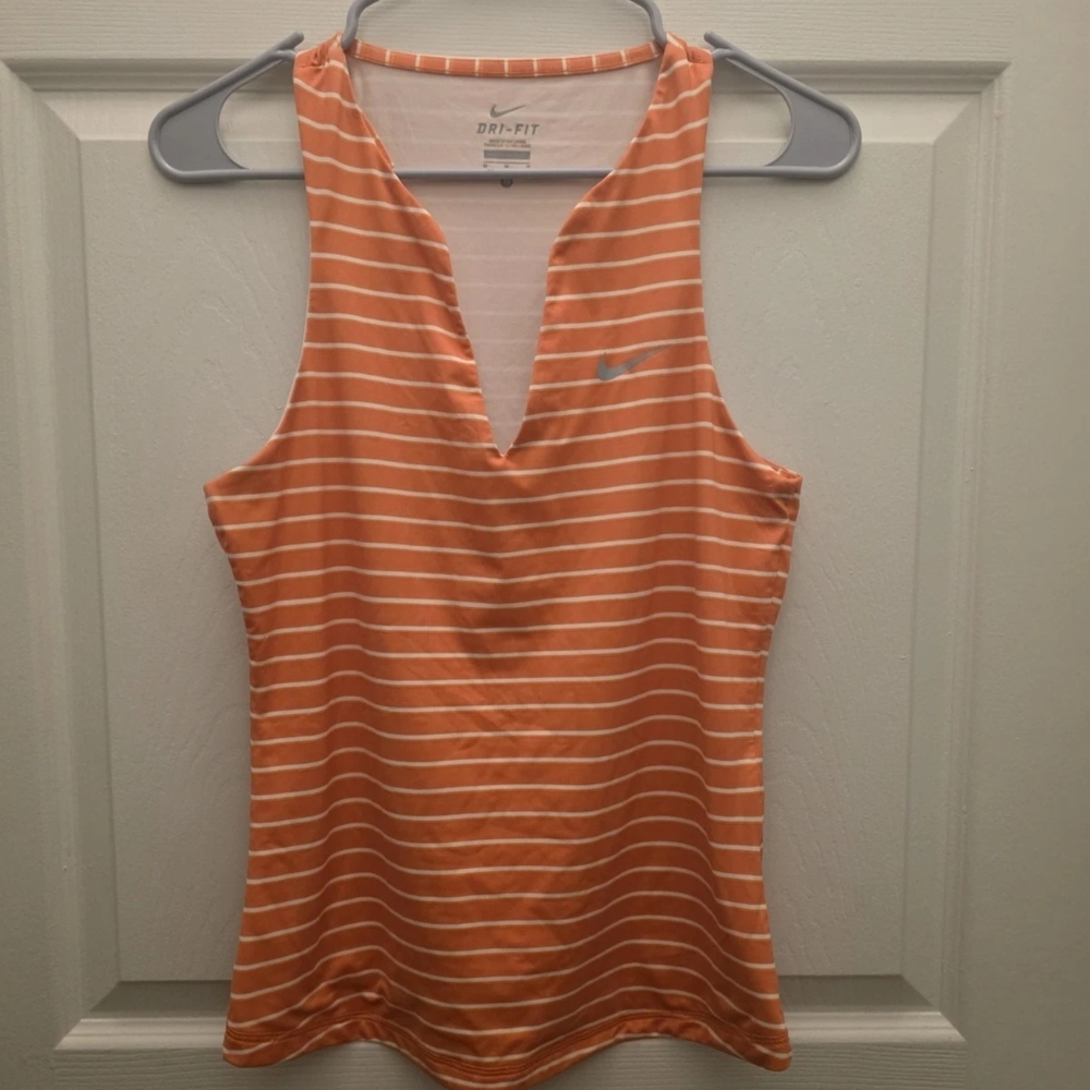 Nike Women's Orange Striped Tank Top